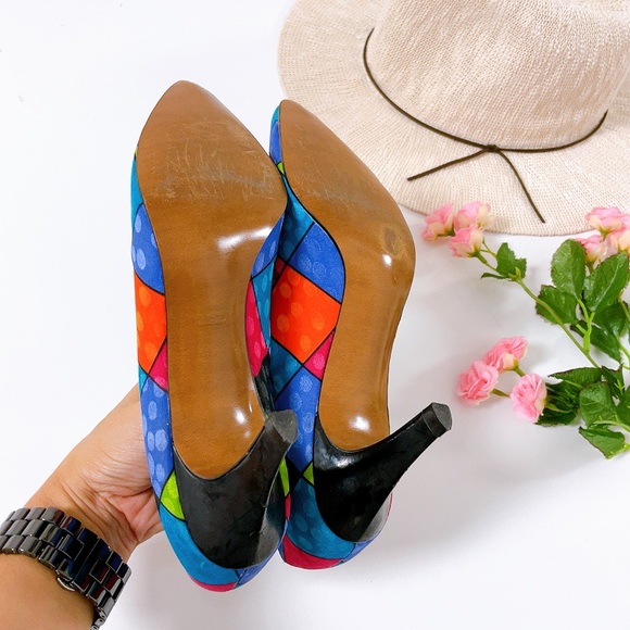 LifeStride Vintage Retro color-block Pumps 6.5 narrow - Picture 5 of 8